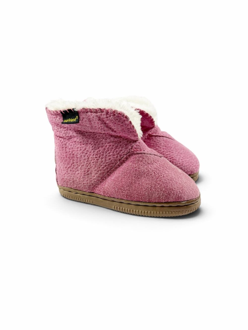 Old Friend Kids Hot Pink Bootee Leather Fleece Slipper Boots Size 7 toddler
